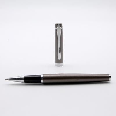 China Hat- Lingmo Gray Metal Promotional Roller Pen Dark Hot Selling Logo Rollerball Pens Custom Made for sale