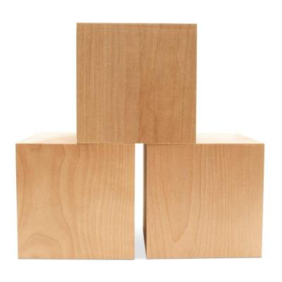 China Europe Large Wooden Cubes Pack of 1 Square Wood Block for DIY Unfinished Wooden Blocks for Crafts and Decor for sale