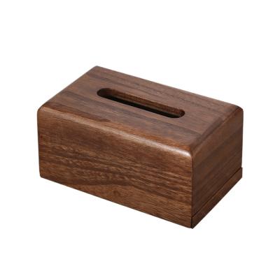 China Tissue Paper Wooden Box Lid Silk Boutique Tissue Container Natural Walnut Wood for sale