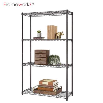 China Sustainable 4 Tier Carbon Steel Household Metal Shelving Warehouse Wire Shelving Unit for sale