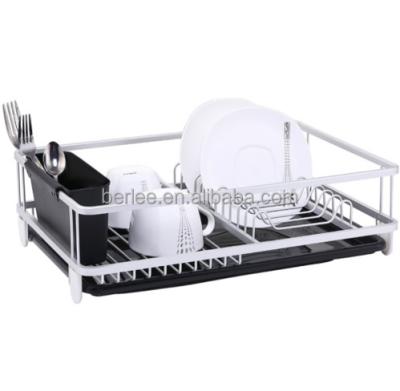 China New Sustainable Kitchen Aluminum Dish Drainer With Tray Single Layer Storage Rack For Bowels For Kitchen for sale