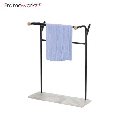 China Contemporary Freestanding Towel Rack With MDF Board Bathroom Storage Shelf for sale