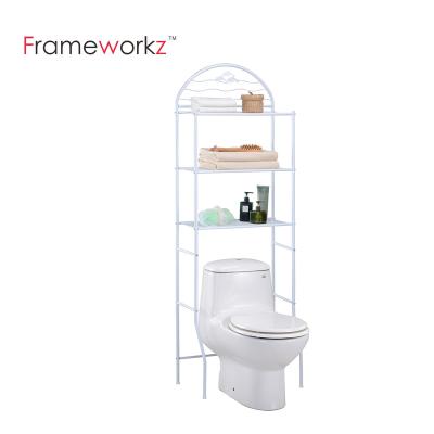 China Sustainable Wholesale Space Saver Storage Shelf Bathroom Toilet Rack for sale