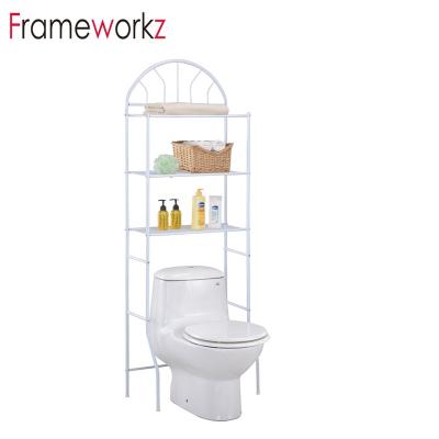 China Standing Type 3 Tier Bathroom Storage Shelf Space Saver Toilet Rack Shelf for sale