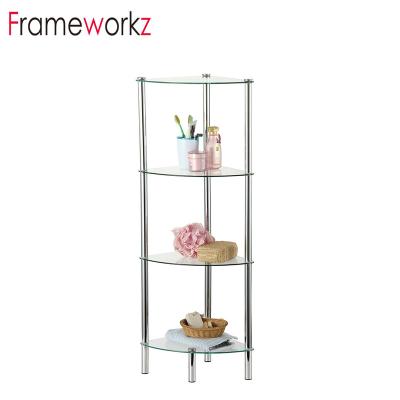 China Sustainable Delivery Racks Bathroom 4 Tier On-Time Glass Rack for sale