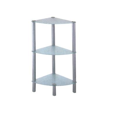 China Modern Creative Sustainable Three Tiers Structure Glass Shelf For Storage Rack for sale