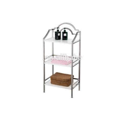 China Sustainable Luxury Glass Side Table / Glass And Chrome Bathroom Shelv / Glass Bathroom Shelving for sale