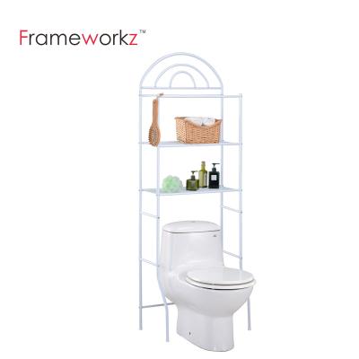 China Wholesale Viable Space Saver Storage Shelf Wire Rack Metal Brush Holder For Bathroom for sale