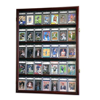 China (Size)Wholesale High Quality Adjustable Sports Card Custom Modern Wooden Display Case Carded Figure Display Case for sale