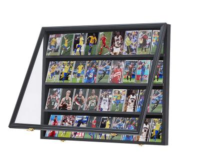 China (Size)Adjustable Lockable Trading Card Collector Wall Display Holder Baseball Card Display Case For Basketball Football Hockey Cards for sale