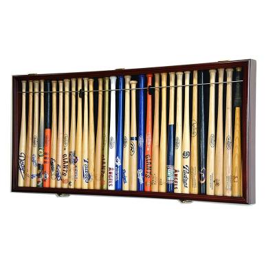 China High Quality 98% UV Acrylic 18 Bats Baseball Bats 32 Storage Mini Display Case Rack Holder Baseball and Bat Showcase for sale