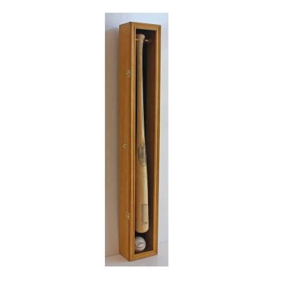 China Storage Amazon Hoe Selling Horizontal Baseball Bat Shadow Box Brown Wooden Modern Display Case For Home Decoration for sale