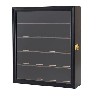 China Hot Selling Baseball Wall Mount 20 Lockable Wood Cabinet Storage 2022 Rack Holder UV Display Case for sale