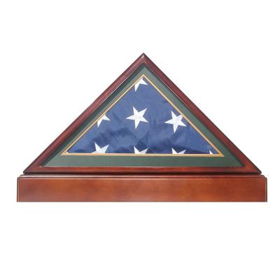 China Large American Custom Color Military Medal Shadow Box Frame American Memorial Burial Flag Funeral Display Case for sale