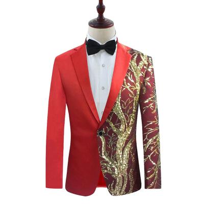 China Anti-wrinkle factory wholesale new arrival 5 piece sequined swallowtail men suits for sale