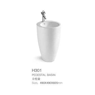 China Easy Clean Ceramic White Color Popular Hotel Sink Faucet Freestanding Washroom Toilet Room Home Bathroom Sink Easy Hole for sale