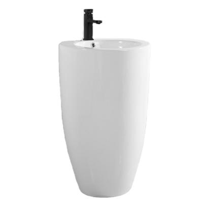 China Bathroom Sink Easy Clean Pedestal Wash Basin White Ceramic Style Packing Floor Mount Hotel Color Feature Factory Price Modern Basin for sale