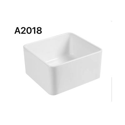 China Without Faucet Square Ceramic Bowl Kitchen Basin Sink Sale Customized Single Hole Factory Price Modern Ceramic Sink High Quality for sale