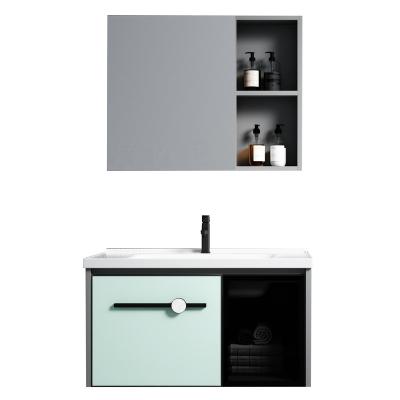 China Durable Wall Mounted Modern Bathroom Cabinet Vanity Mirror Wash Basin for sale