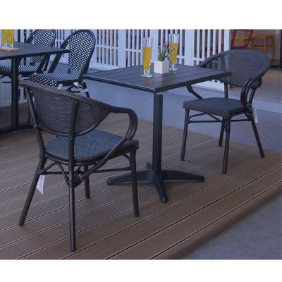 China Outdoor Eco-friendly Garden Furniture Cloth Net Cloth Chairs Hotel Dining Cafe Aluminum Table And Chairs for sale