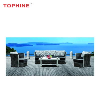 China Contract Eco - Friendly Commercial Aluminum Wicker Woven Outdoor Furniture Set for sale