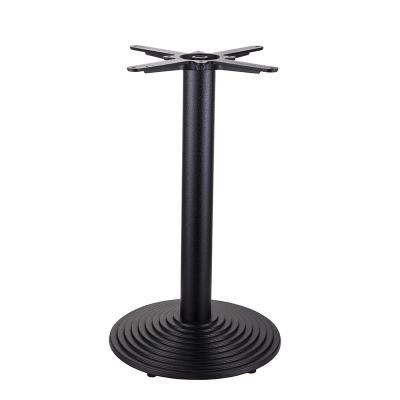 China Industrial Furniture Parts Powder Cast Iron Metal Bar Round Table Bases Stackable Dining Liner Legs for sale