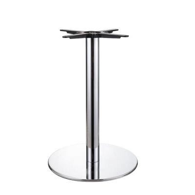 China Furniture Part TOPHINE Commercial Contract Round Metal Table Legs Chrome Steel Pedestal Base for sale