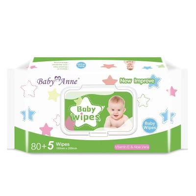 China Anne New Improve Disposable Hygiene Baby Cleaning Products Baby Wipes 150 x 200 mm 80 Piece Pack Cloths for sale