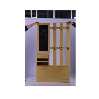 China 2022 (new design adjustable living room others) wooden shoe closet storage cabinet with mirror for sale