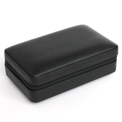 China Luxury Cigar Case Bag Travel PU Cigar Pocket Genuine Leather Box For 4 Finger Travel Cigar Case for sale