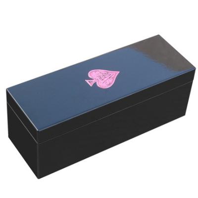 China Handmade Black High Gloss Finish Wooden Wine Box for sale