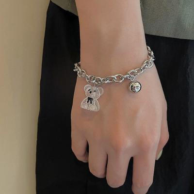 China Wholesale Cute Bear Bracelet Bangle Cartoon Resin Clear Space Bear Adjustable Bracelet For Girls for sale