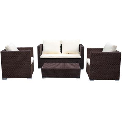 China Recyclable Rattan Modern Outdoor Leisure Sofa Set with Three Sofas and Table for sale