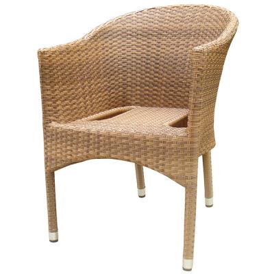 China Restaurant Hotel Dining Area Outdoor Indoor Garden Balcony Stacking PE Rattan Dining Chair for sale