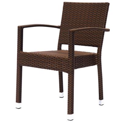 China Fashionable Restaurant Hotel Dining Area Garden Patio Stacking PE Rattan Dining Chair for sale