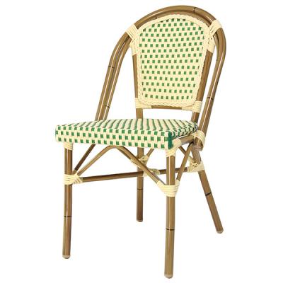 China Modern All Weather Outdoor Furniture Patio Rattan Chair in Woven Combo Green and Cream for sale