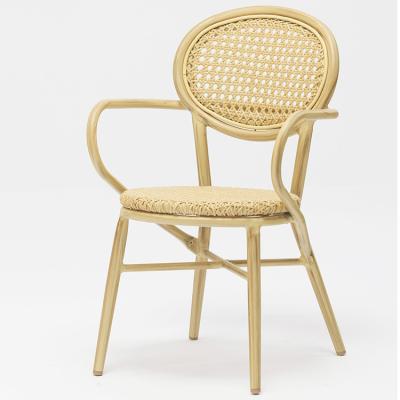 China Modern Traditional Bistro Rattan Furniture Bistro Chair With Flower Pattern for sale