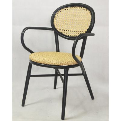 China Modern Outdoor Garden Hand - Woven Imitated Rattan Furniture Armchair In Black Color for sale