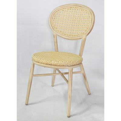 China Modern Patio Pine Wood Color Furniture Aluminum Bistro Rattan Side Chair for sale