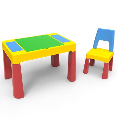 China Modern new type reasonable price block building table and chair furniture set for kids for sale