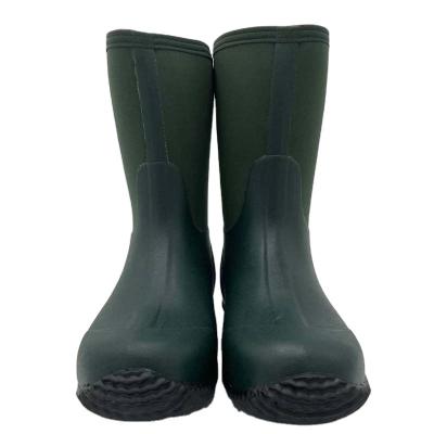 China Anti-Smell Wholesale Men High Quality Waterproof Neoprene Anti-Slip Rain Boots Rubber Hunting Boots for sale