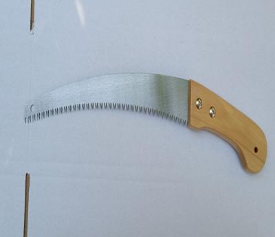 China 14 Inch Professional Woodworking 3 Times Blade Ground Teeth Curved Handle Tree Pruning Wood Hand Saw for sale