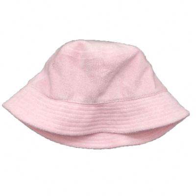 China COMMON Wholesale Empty Cloth Terry Towel Lovely Breathable And Soft Polyester Foldable Pink Bucket Hats for sale