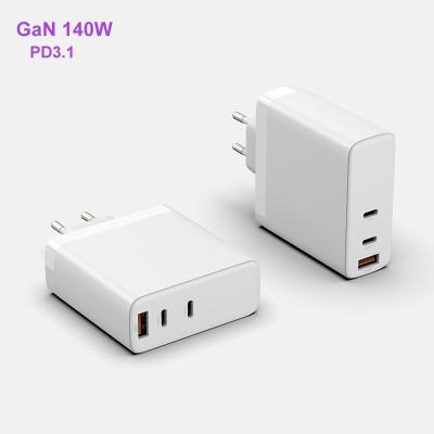 China Mobile Phone and Laptop Palladium 3.1 140W Two Portable USB C Charger Gan Charger 100-240V Mobile Phone Laptop AC Wall Adapter for sale