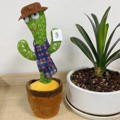 China Hot Selling Cactus Bailarin Gifts Cactus Dance 120 English Songs Plush Singing Dance Recording Juguet for sale