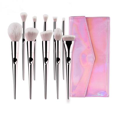 China 10 Piece Makeup Brush Set Plastic Cosmetics Rose Gold Makeup Brush Set Cheap 10 Piece Handle Full Set for sale