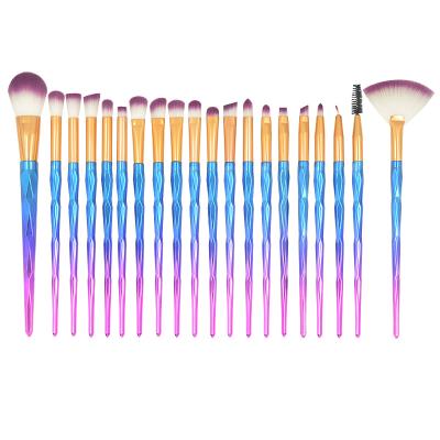 China Professional Make Up Brush Set Rainbow Glitter Gradient 20 Piece Cosmetic Full Professional Make Up Brush Set for sale