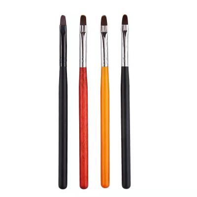 China Nail Art Tools Professional Nylon Hair Manicure Nail Art Brush Manufacturers Wood Handle Oval Gel Brush For Nails for sale