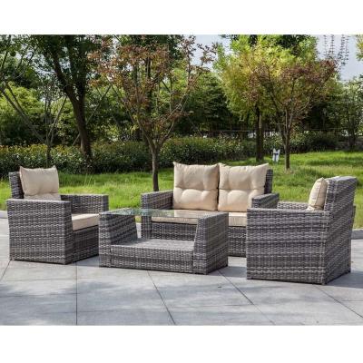 China Modern Premium Outdoor Patio Sofa Wicker Furniture Modern Rattan 4PC Outdoor Furniture for sale