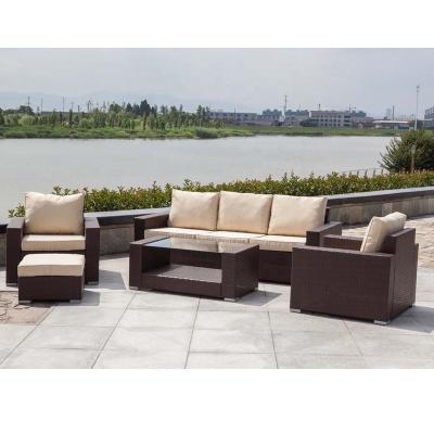 China Modern Armrest Furniture Set Luxury Conservative Outdoor Patio Sofa Set 5 Seater Garden Furniture Table Sofa Chair for sale